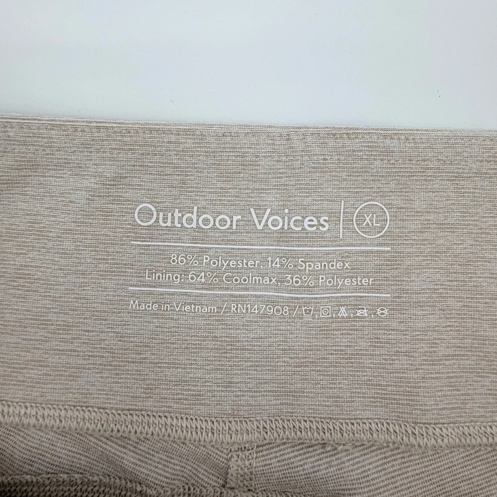 Outdoor Voices TechSweat Leggings XL Oatmeal Beige Heathered High Rise